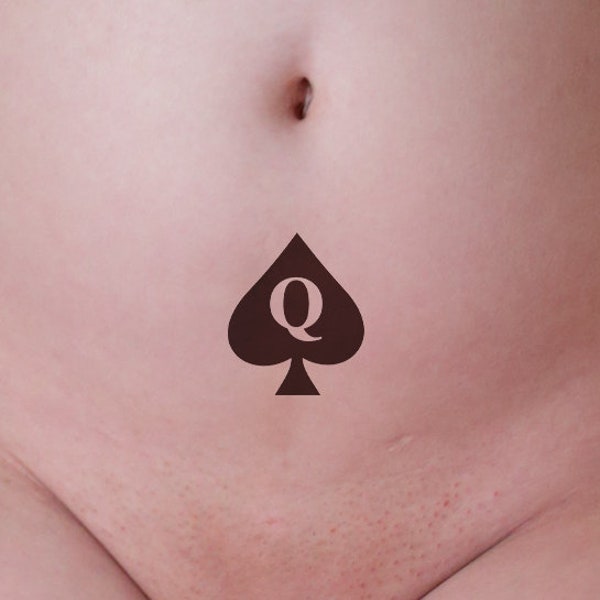 Five (5) Queen of Spades Temporary Tattoos, Five (5) QOS Temporary Tattoos