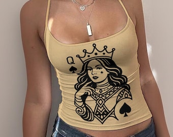 Queen of Spades Spaghetti Strap Tank Top, QOS Clothing