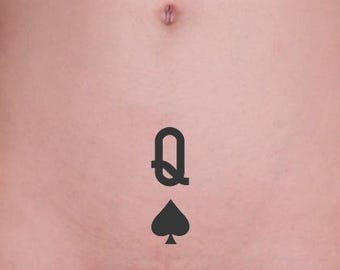 Queen of Spades Temporary Tattoo - Pack of 5