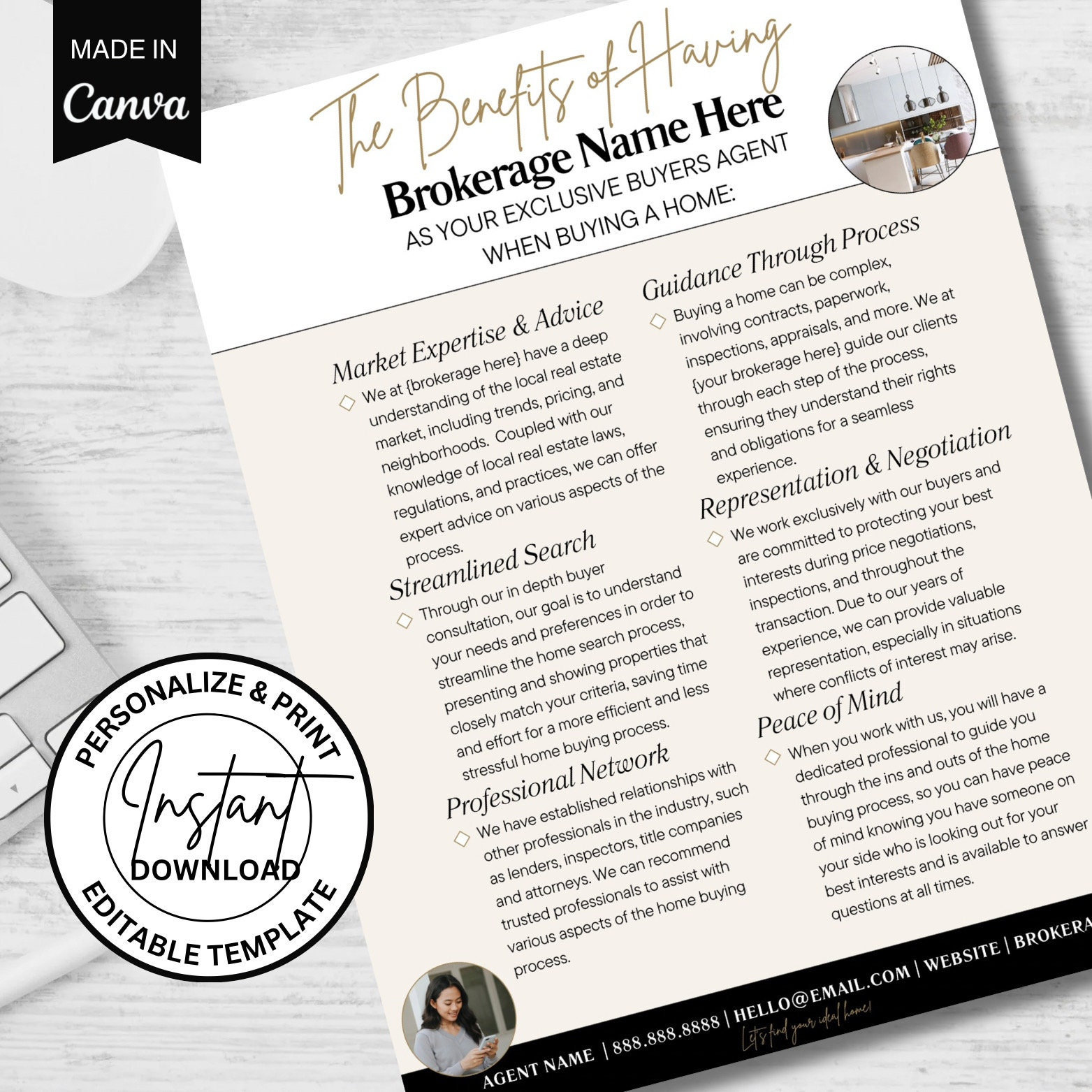 Buyer Broker Agreement Brochure Benefits of Real Estate Agent Template