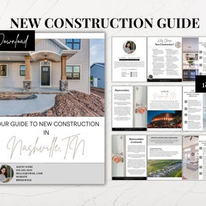 New Construction Home Buyer Guide, 18 Pages, Realtor Marketing, Canva Template