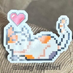 Chat calicot, autocollant pixel, amour de chat calicot, brillant, autocollant résistant aux rayures