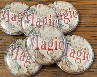 Magic Button – 1 Inch Witchy Pin, Bookish Gift