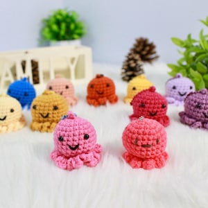 Schlüsselbund häkeln Tier Schlüsselanhänger häkeln Schlüsselbund Charme Schlüsselbund Für Männer Baby Tintenfisch Schlüsselbund Amigurumi Squid Mädchen häkeln Oktopus Schlüsselbund