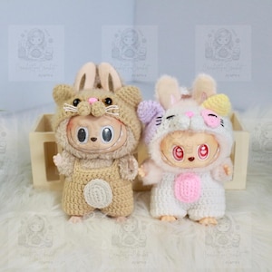 Labubu Dress Amigurumi Stuffed Animal Labubu Clothes Labubu Macaron Outfit Labubu Accessories For Labubu Dresses Labubu Outfits For Labubu