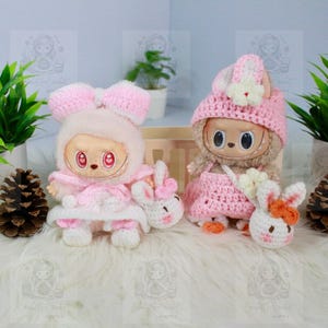 Labubu Dress Amigurumi Stuffed Animal Labubu Clothes Labubu Macaron Outfit Labubu Accessories For Labubu Dresses Labubu Outfits For Labubu