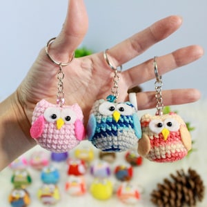 Crochet Owl Keychain Crochet Keychain Cute Keychain Plush Keychain Handmade Keychain Amigurumi Keychain Animal Keychain Owl Ornament