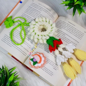 Handmade Fake Flower Crochet Thai Garland for Wedding Accessories Car Rear View Mirror Accessories Mother&#39;s Day Gift Father&#39;s Day Gift