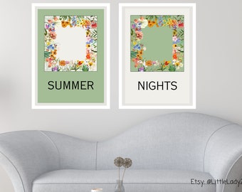 Wall Art Set of 2 | Flower Market Poster | Print Set | Gallery Wall Bundle | Aesthetic Wall Art | Printable Art | Vintage Art | Modern Art