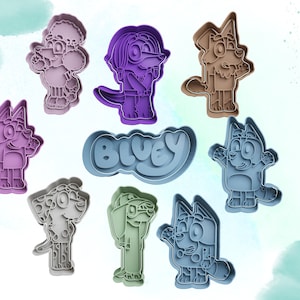Bluey cookie / cupcake topper cutter and stamp set full set