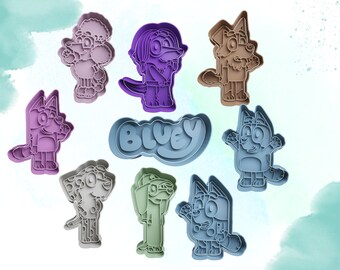 Bluey cookie / cupcake topper cutter and stamp set