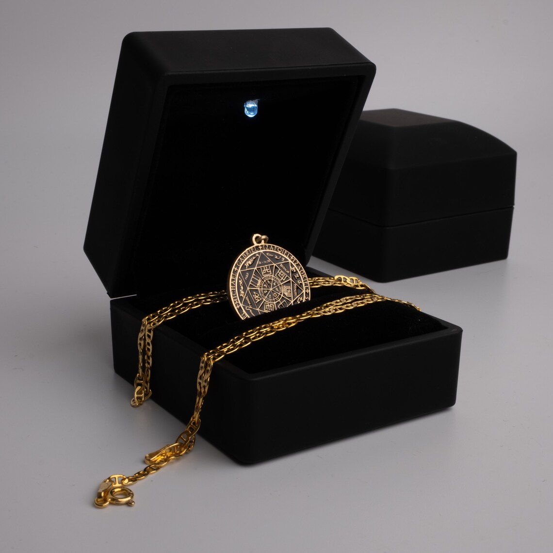 14K Solid Gold Seven Archangels Necklace, Seal of Seven Archangels ...