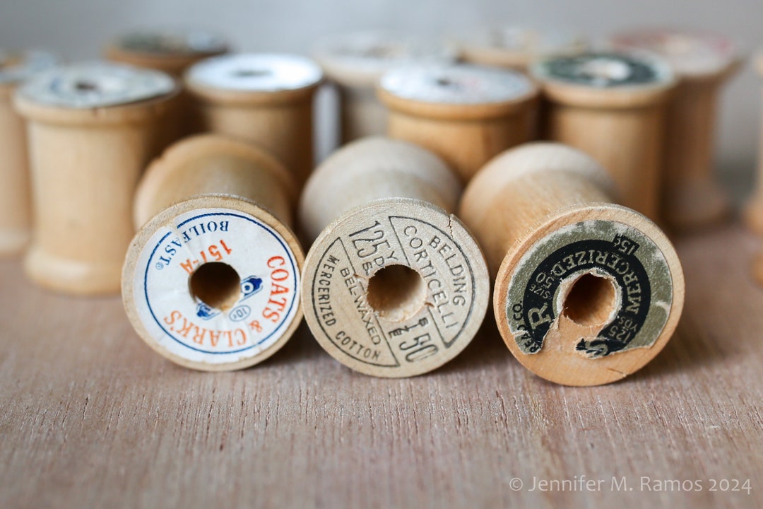 Lot of 15 Vintage Wooden Thread Spools Small - Etsy