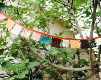 Floral Bunting Banner or Garland,  patchwork inspired - 6 feet long