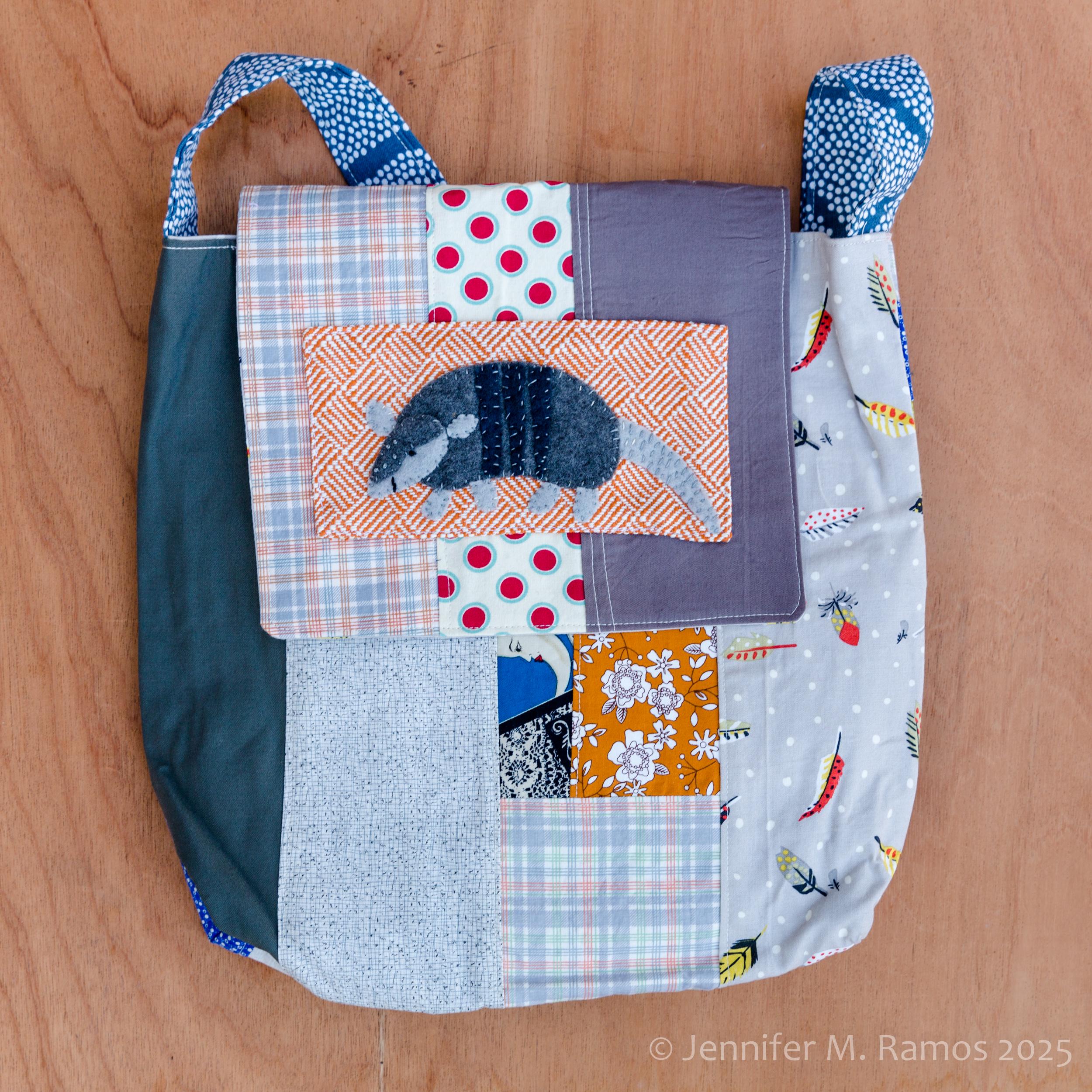 Armadillo Patchwork Messenger Bag