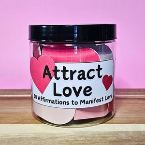 Sort d'amour pour manifester l'âme soeur, pot de cartes d'affirmation pour attirer petite amie petit ami mari, cadeau de Saint-Valentin pour meilleur ami collègue