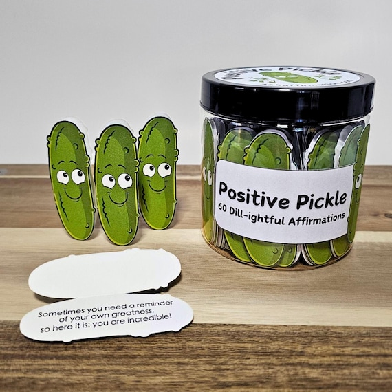 Positive Pickle Emotional Support Affirmation Cards Mental Health Desk Accessories Handmade Gift Box for Coworker Care Package For Friend