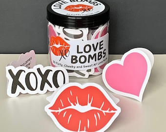 Funny Love Note Cards Gift Box: 30 Playful Kisses, XOs, Hearts