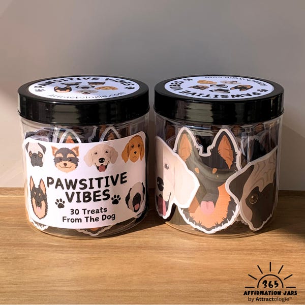 Dog Affirmation Card Jar: 30 Pawsitive Message Cards