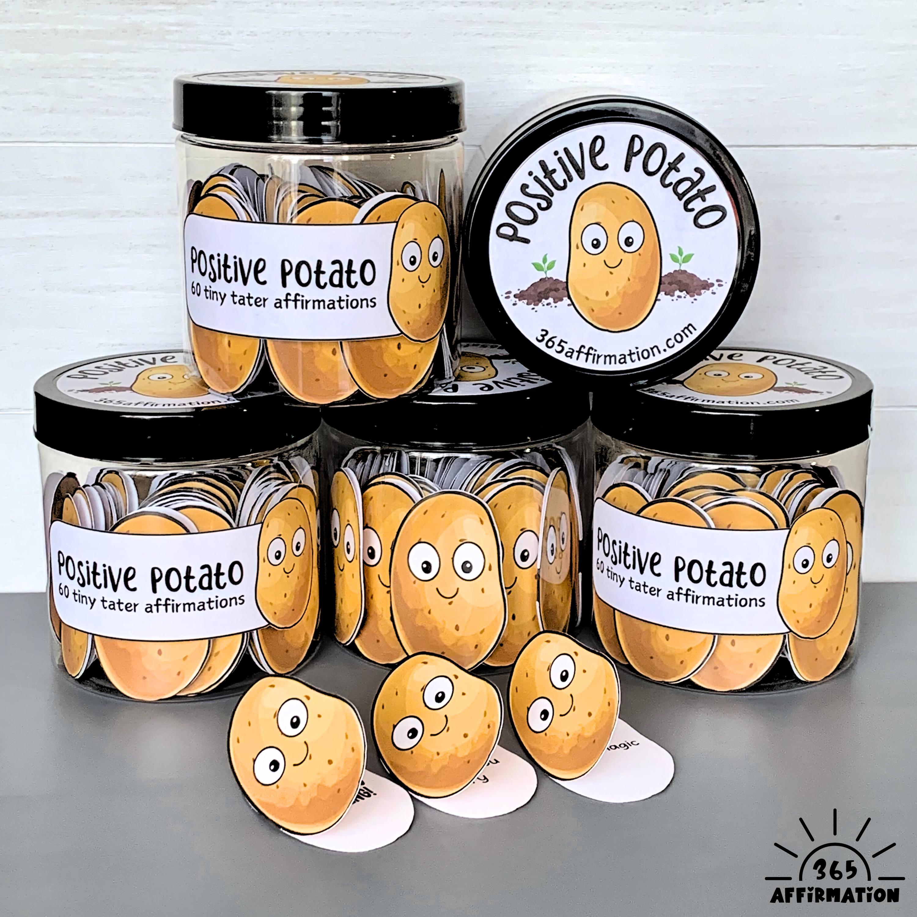 Positive Kartoffel-Affirmationskarten, emotionale Unterstützung für die psychische Gesundheit, positive Affirmationskarte mit handgemachten täglichen Zitaten für Gemüseliebhaber