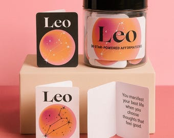Leo Zodiac Gift: Affirmation Cards — July, August Birthday Gift For Sister, Granddaughter, Niece, Friend
