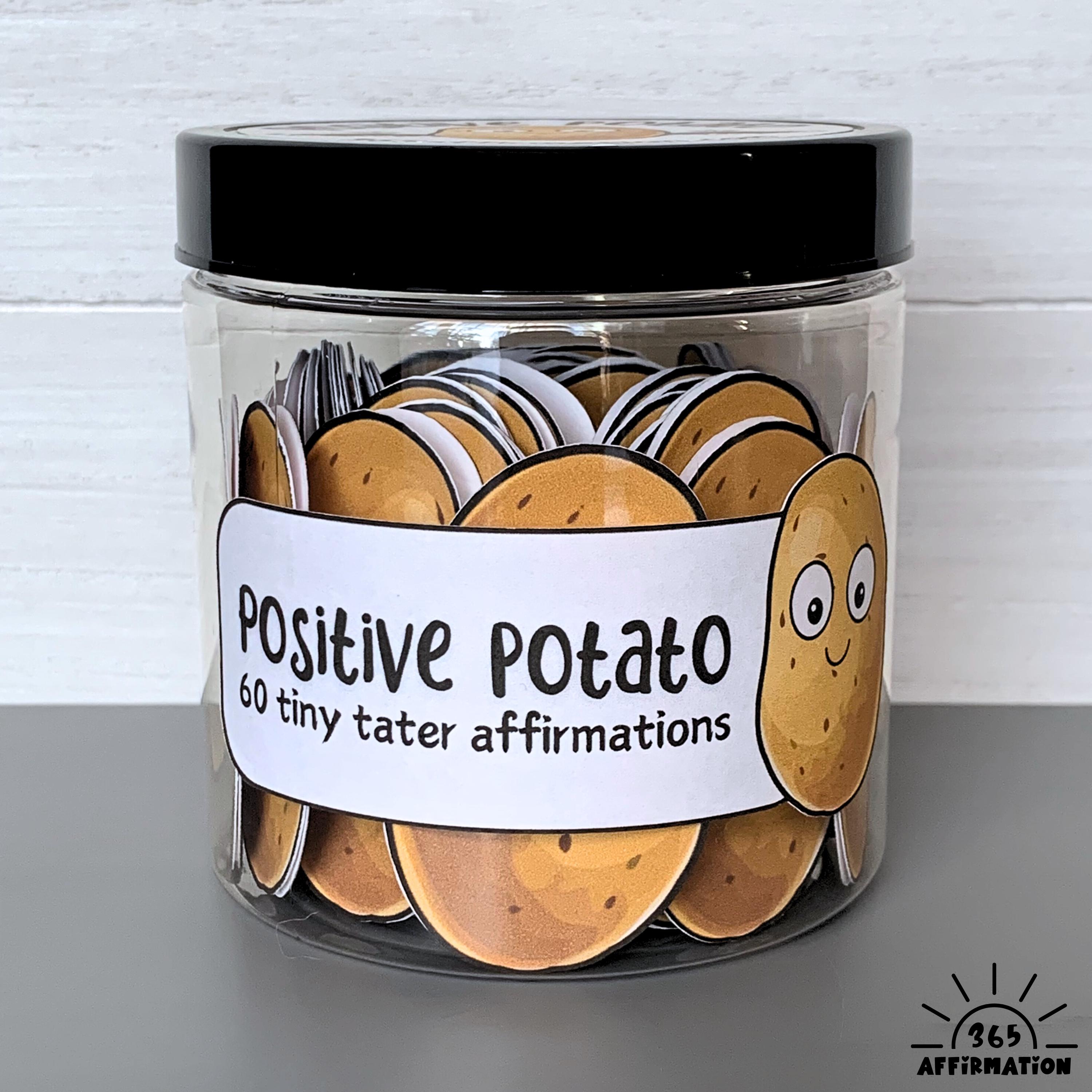 Positive Kartoffel-Affirmationskarten, emotionale Unterstützung für die psychische Gesundheit, positive Affirmationskarte mit handgemachten täglichen Zitaten für Gemüseliebhaber