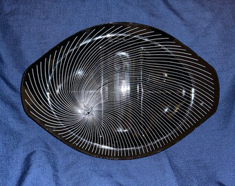 Vintage MCM Lausitzer Glas Kristall Op-Art 5-section snack serving tray