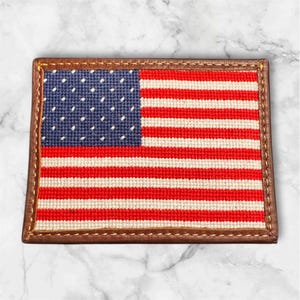 アメリカ国旗ニードルポイントカードウォレット