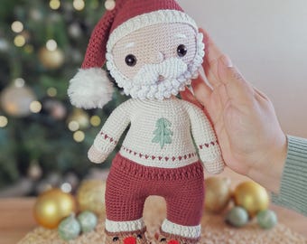 Santa Claus Amigurumi Pattern, Crochet Doll (Spanish)