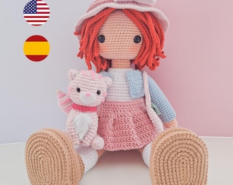 Strawberry Shortcake Crochet Doll Pattern, Amigurumi Tutorial (PDF)