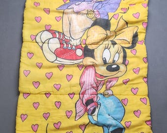 Vintage 1980’s Mickey And Minnie Mouse Sleeping Bag Walt Disney Co 62”x 30