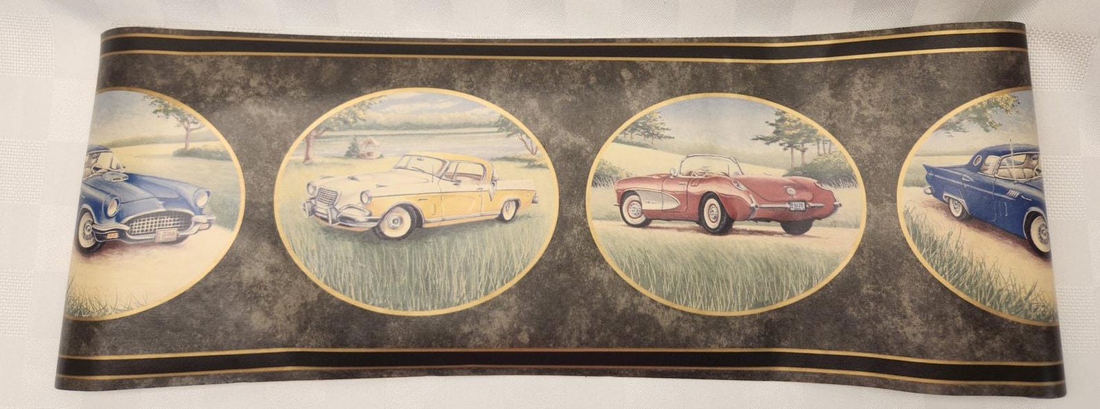 Vintage Classic Cars Corvette Border Wallpaper 62 X 9 Etsy vintage-classic-cars-corvette-border-wallpaper-62-x-9-etsy