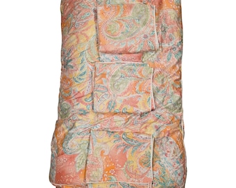 Set Ralph Lauren Jamaica Coral Paisley King Comforter Pillowcases Cotton Sateen