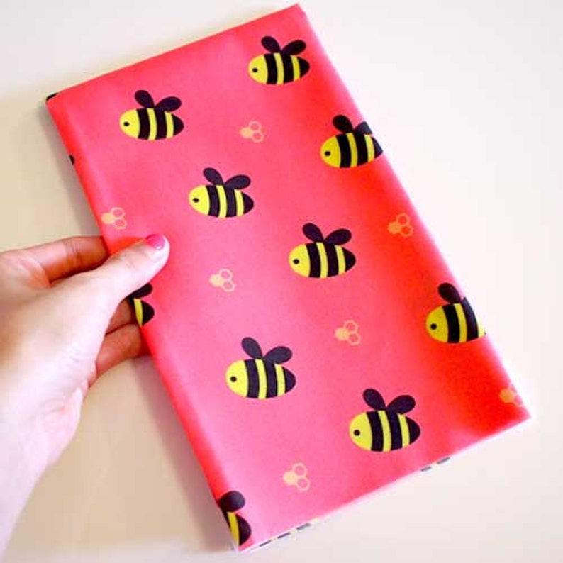 Flying Insects Fabric Print Pink Printed Textile Childrens Nature Theme Pattern Honey Bees Cotton FAT QUARTER Cute Quilting Weight Cloth