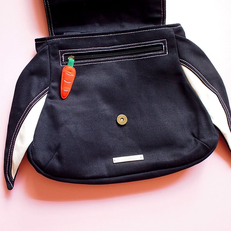 BLACK Goth Bunny Backpack Cute Rabbit Rucksack Small Etsy