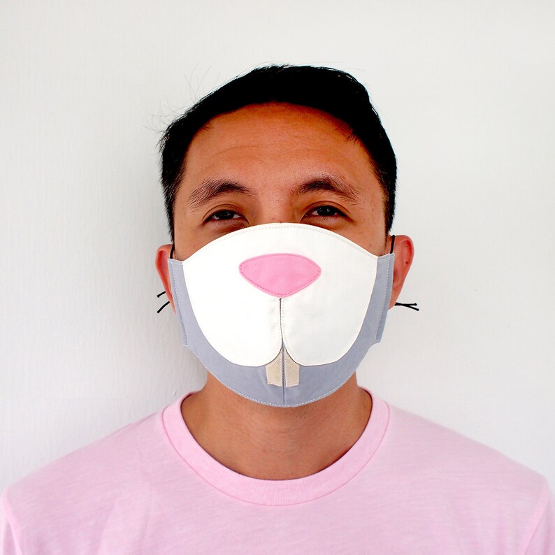 Bunny Rabbit Face Mask Cute Easter Mouth Cover Anti Dust Etsy