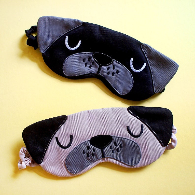 Cute Pug Dog Sleep Mask Padded Cotton Eye Cover Blindfold Etsy
