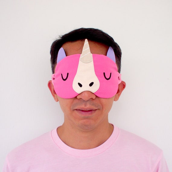 pink unicorn sleep mask magical kawaii cute padded eye cover etsy