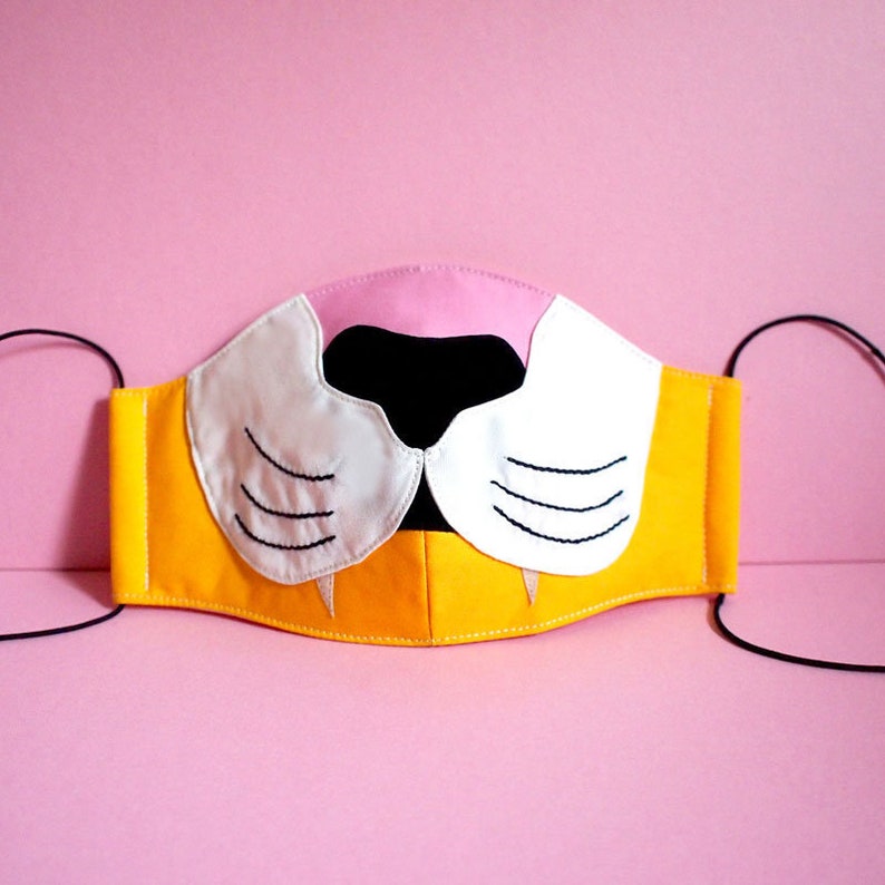 Cat Face Mask  Black Cat Mouth Cover  Cute Nose Mask Feline TIGER