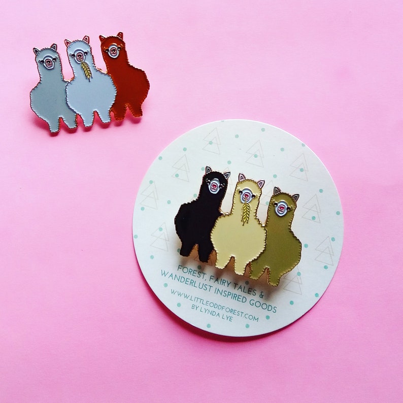 Alpaca Enamel Pin Llama Brooch Badge Cute Alpacas Pinback Etsy