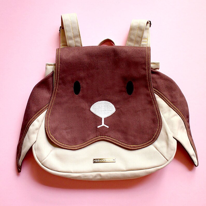 BLACK Goth Bunny Backpack Cute Rabbit Rucksack Small Etsy