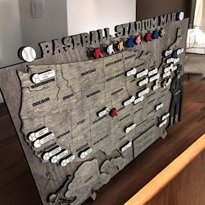 Baseball Stadion Karte USA, Ballparks Travel Tracker, Benutzerdefinierte Sport Erinnerungsstücke, US Baseball Karte, personalisiertes Geschenk für Ehemann, Vater, Bruder