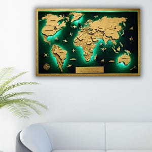 Weltkarte LED Beleuchtung Holz Weltkarte Pin Reise Wand Einzigartige Abenteuer Geschenk Beleuchtete Weltkarte Home Decor Personalisierte Büro Dekoration Modernes Design