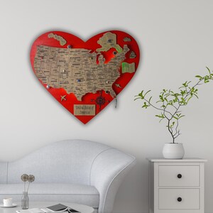 Led Wall Decor Wooden Map Gift Push Pin Led Travel USA Map Wall Decoration New Apartment Gift Anniversary Wooden Map Of USA Hanging Decor