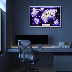 Oświetlenie ścienne z mapą świata z drewna LED Mapa świata 3D Drewniana mapa ścienna Dekoracja podróżna LED Prezent rocznicowy Prezent urodzinowy Nowe mieszkanie Dekoracja drewniana