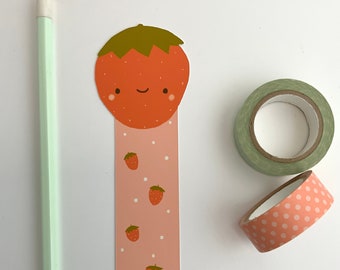 Happy Strawberry Bookmark