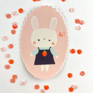 Bunny Berry diz oi - adesivo