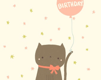 Happy Birthday Kitten Greeting Card