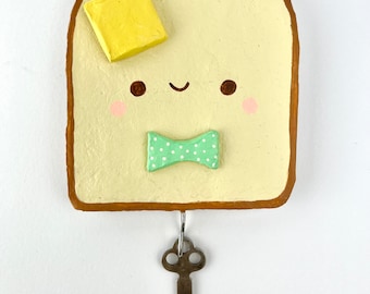 Dandy Toast with Butter Papier-mâchè Wall Hook