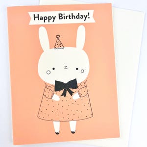 Cartão de felicitações de feliz aniversário coelhinho